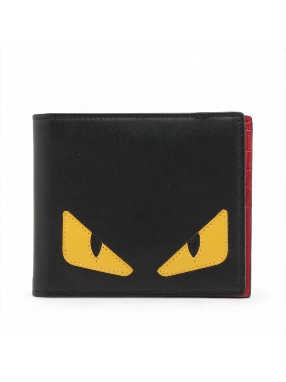 Fendi Monster Bugs Eye Leather Bifold Wallet Compact